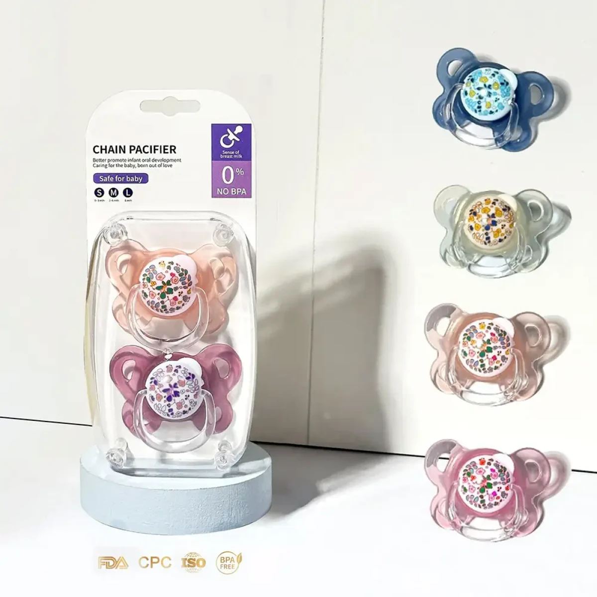 Aden Pacifiers শিশুর নিরাপদ সিলিকন প্যাসিফায়ার বেবি টিথার ২ পিছ কম্বো || শখের হাট